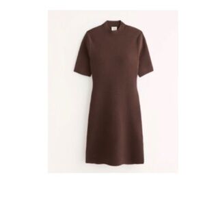 Abercrombie Mockneck Mini Sweater Dress - Brown - Size XL